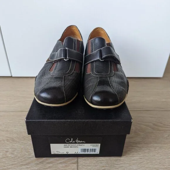 Cole Haan Air Estadio Strap II Leather Shoes – Dark Brown, Men's 9 - Picture 8 of 14